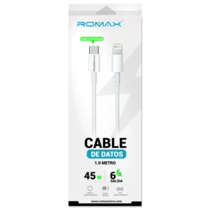 cable tipo c para iphone romax carga rapida